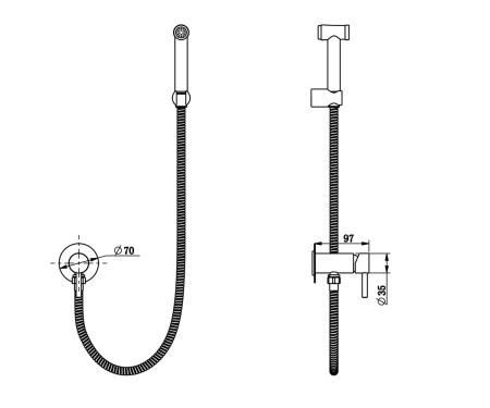 Гигиенический душ со смесителем СКАНДИ 14512B черный