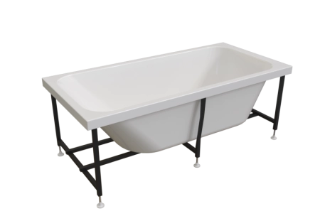 Ванна акриловая "ПРОВАНС 170х80", рама-подставка, фронтальная панель, слив-перелив автомат с сеточкой (бронза, с сифоном)