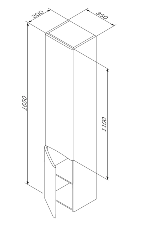 Шкаф колонна Am.Pm Like M80CHR0356WG 35 см повесной,цвет белый глянец,правый