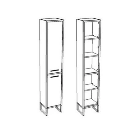 Шкаф-пенал Corozo Айрон 35, черный/белый