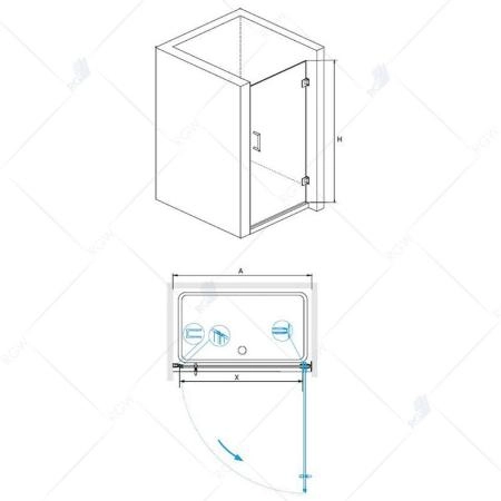 Душевая дверь RGW Hotel HO-011B 60 см стекло прозрачное/профиль черный 350601106-14