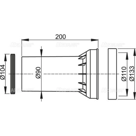 Прокладка + соединитель + прокладка соединителя AlcaPlast M902