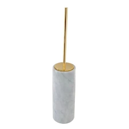 3SC Elegance Туалетный ёршик, напольный, цвет: мрамор bianco carrara/золото 24к. Lucido