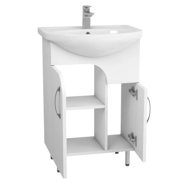 Тумба UNCORIA Лина 55 белая, под умывальник Уют