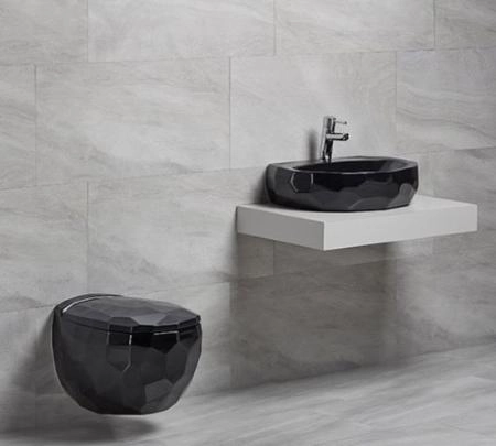 Унитаз BeWash Bekinger подвесной с сиденьем микролифт черный глянец 87303206