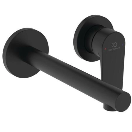 Ideal Standard Ceralife O Смеситель для раковины, настенный, излив: 18см., без донного клапана, для монтажа с A1313NU цвет: чёрный матовый