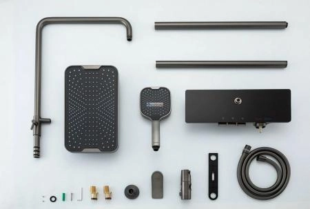 Душевая система Gappo G2496-19 оружейная сталь с изливом