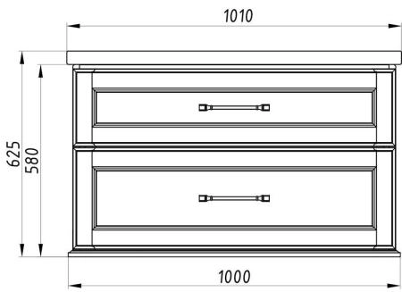Тумба под раковину ASB-Woodline Венеция 100 Белый (патина серебро)