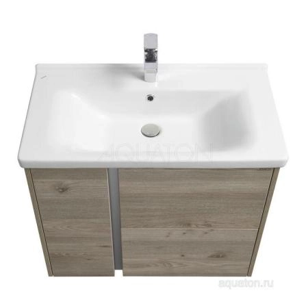 Тумба с раковиной Aquaton Стоун 1A228201SX850 80 с ящиком,сосна арлингтон