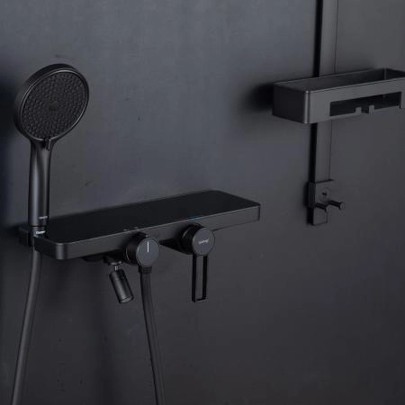 Смеситель GAPPO G3296-26 для ванны с душевым гарнитуром, черный