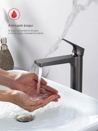 Смеситель RAGLO R07.15.09, высокий, графит