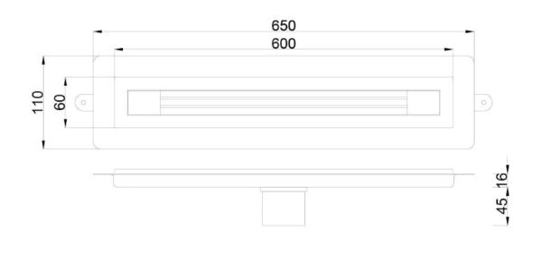 Душевой лоток Boheme B&T INFINITY 60см, нерж.сталь GUN METAL 981-60-GM