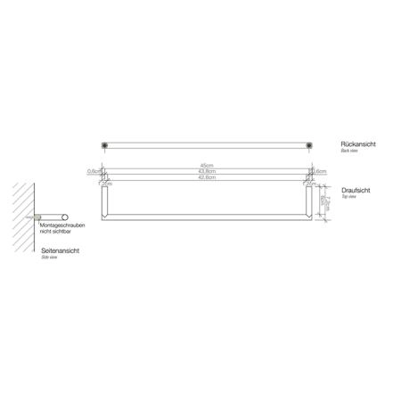 Decor Walther Mikado HTE45 Полотенцедержатель 45см, подвесной, цвет: хром