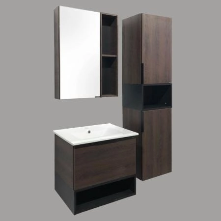 Тумба с раковиной Comforty Франкфурт-60 дуб шоколадно-коричневый