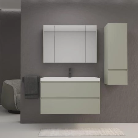 Тумба подвесная Style Line Манхэттен 100 ЭМАЛЬ под ASTI 100 2 ящика PLUS олива