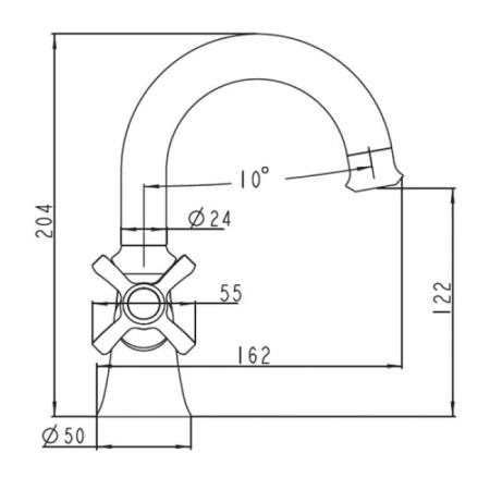 Смеситель для раковины KAISER Carlson Lux (11211) хром