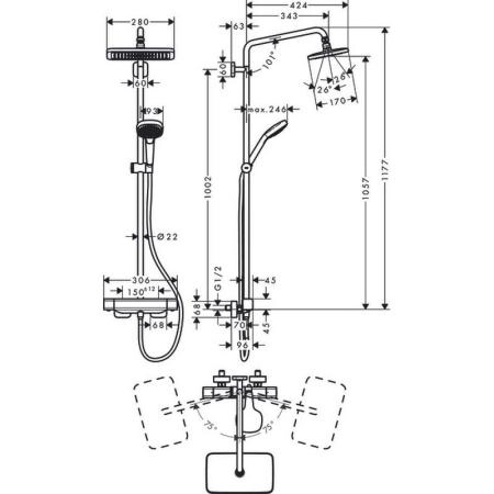 Душевая система Hansgrohe Croma E 27630000, хром