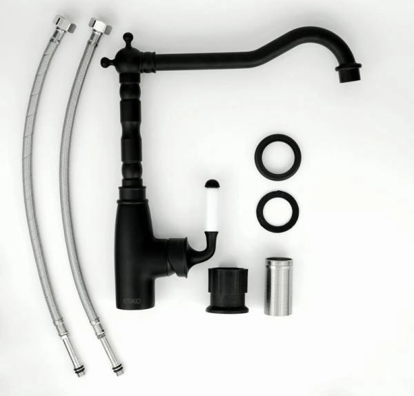 Смеситель для кухонной мойки ESKO Florence FR 03 B черный белый