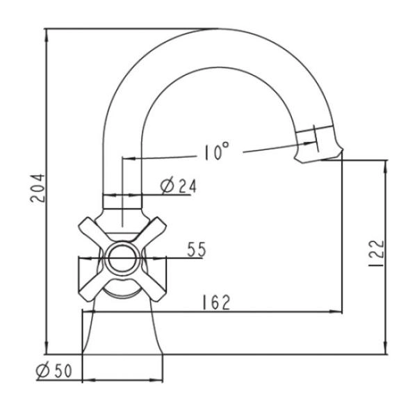 Смеситель для раковины KAISER Carlson Lux (11211) хром