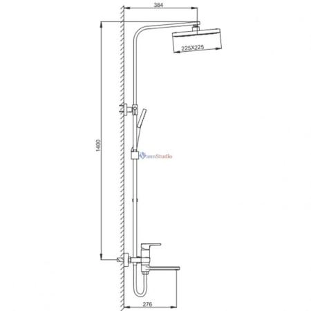 Душевая система Frap F2460 хром для ванны