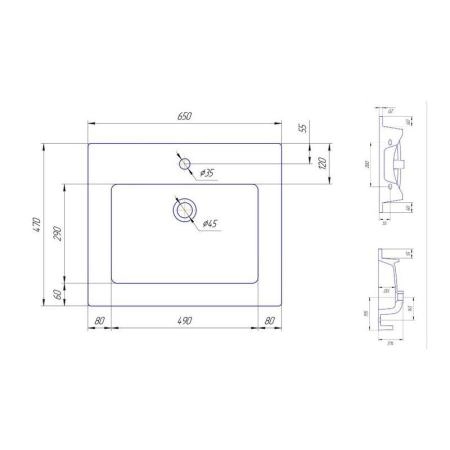 Тумба под раковину Corozo Блюз 65