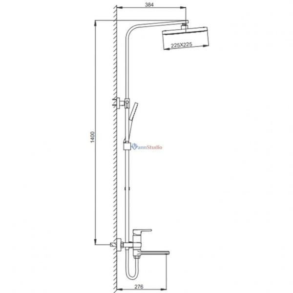 Душевая система Frap F2460 хром для ванны