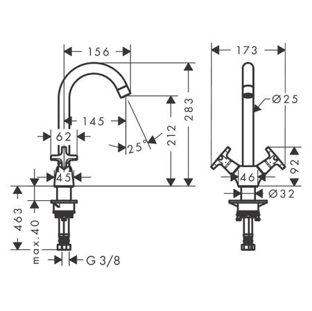 Hansgrohe Logis M32 Смеситель для раковины, на 1 отв., излив: 14.5см., цвет: хром