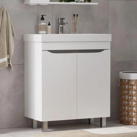 Тумба для ванной Volna Lake 70.2D бетон напольная раковина отдельно