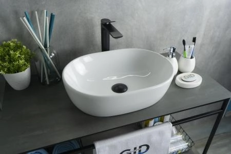 Раковина Gid N9026b 48x35 на столешницу белая