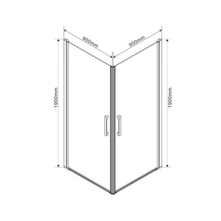 Душевой уголок Vincea Orta VSS-1O9090CL, 900*900, хром, стекло прозрачное