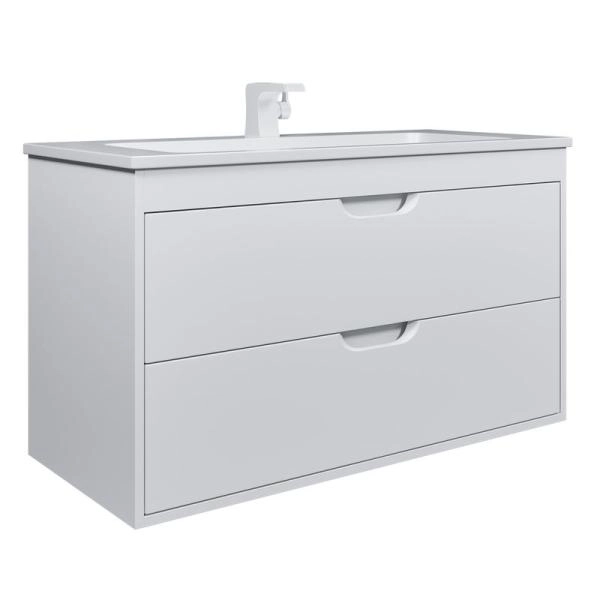 Тумба под раковину для ванной Uperwood Modul 100 см, подвесная, матовая, белая