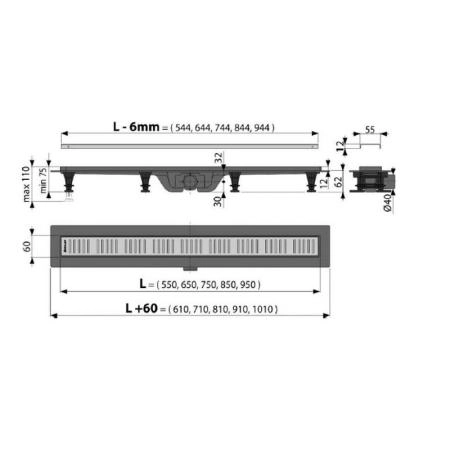 Душевой лоток AlcaPlast APZ10-550M Simple