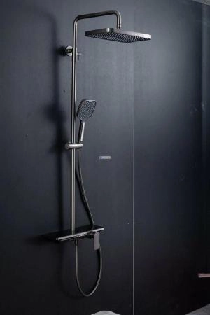 Душевая система Gappo G2496-19 оружейная сталь с изливом