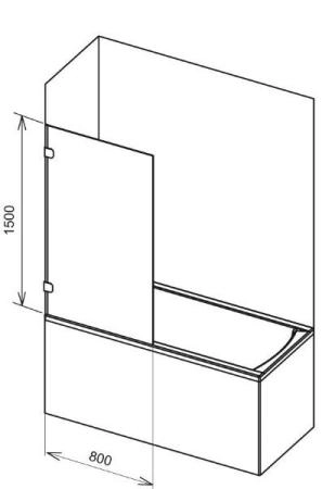 Шторка для ванны Ravak BVS1-80 7U840A00Z1 хром+Транспарент
