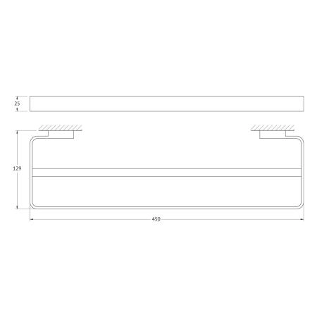 Штанга для полотенца двойная 45 cm  ARTWELLE Regen 831145A хром