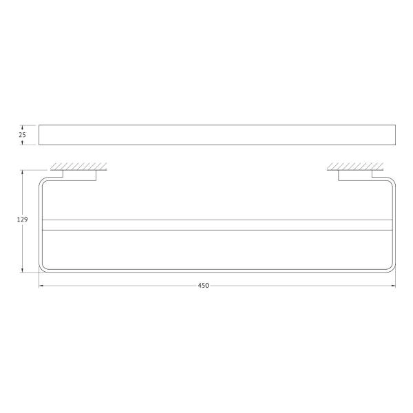 Штанга для полотенца двойная 45 cm  ARTWELLE Regen 831145A хром