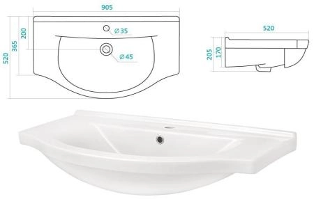 Раковина Santek Эльбрус 90 1WH110790