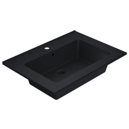 Раковина кварцевая Uperwood Parma Quartz 65 см, черная матовая, уголь