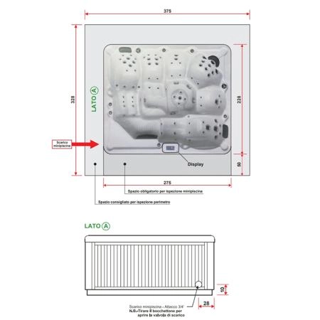Gruppo Treesse Ibiza Минибассейн 275x228x100см., отдельностоящий, цвет: белый/серый