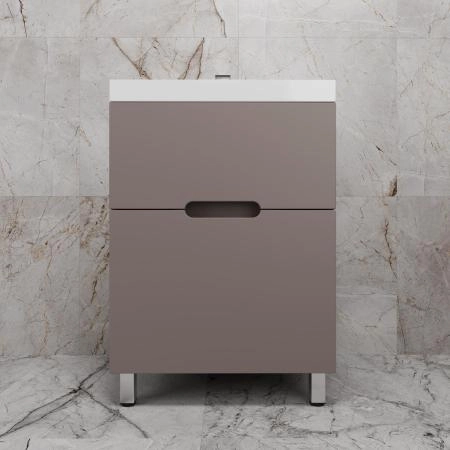 Тумба Style Line "Матис 60" ЛС-00002433 напольная под ASTI 60 (2 ящика), ТАУП ТЁМНЫЙ, ЭМАЛЬ