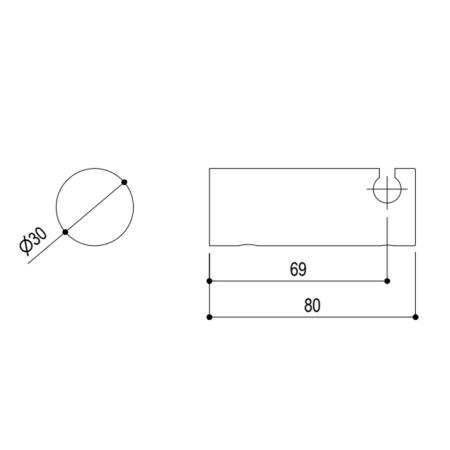 Ritmonio Elementa Fittings Крючок/Кронштейн для прутка, цвет: Brushed