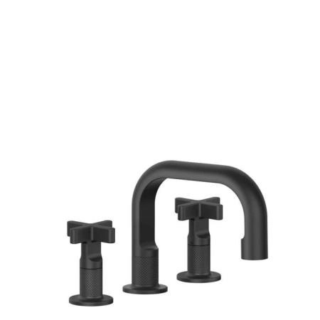 Gessi Inciso Смеситель для раковины, на 3 отверстия, с донным клапаном на 1 1/4”, соединительные шланги на 3/8”, цвет: Black XL