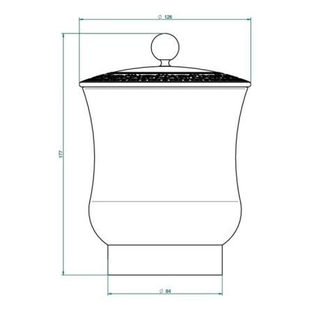 THG MARQUISE BLANC DECOR PLATINE Китайская лакированная коробка с белой керамической крышкой Ø126 мм., middle size, декор платина, цвет: серебро