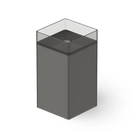 Dea Design Pedestal Basin Раковина 40х40х85см., напольная, без отв., Glasstech, прозрачная смола, цвет: Smoky Black R4