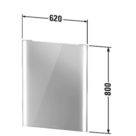 Duravit XViu Зеркало с подсветкой 62x80см, сенсорное управление, цвет: черный матовый