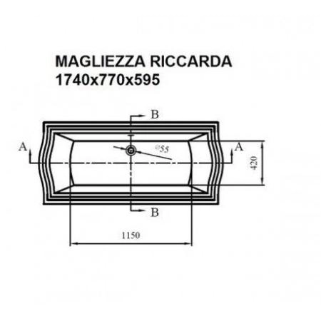 Ванна Magliezza RICCARDA BR 174×77 на ножках бронза, акриловая