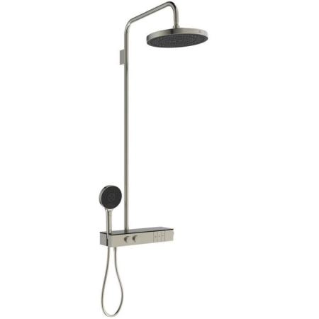 Ideal Standard Solos Душевая система с термостатическим смесителем, держатель для лейки, 3-функциональный (Rain, Silkrain, SecondSkin) круглый пластиковый верхний душ 30см., ручной душ 3-х фукциональный, шланг 175см., цвет: PVD Silver Storm