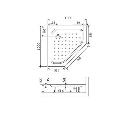 Поддон для душа RGW STYLE TR 16180500-11 100x100 см акрил
