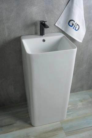 Раковина моноблок Gid Nb148 42x41 напольная белая