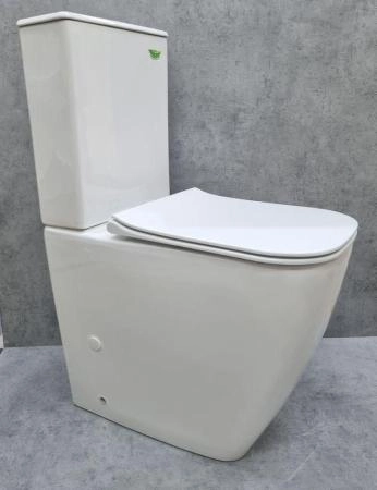 Унитаз Ceramalux K2170-1 безбодковый напольный с бачком сиденье микролифт 640*370*805, белый